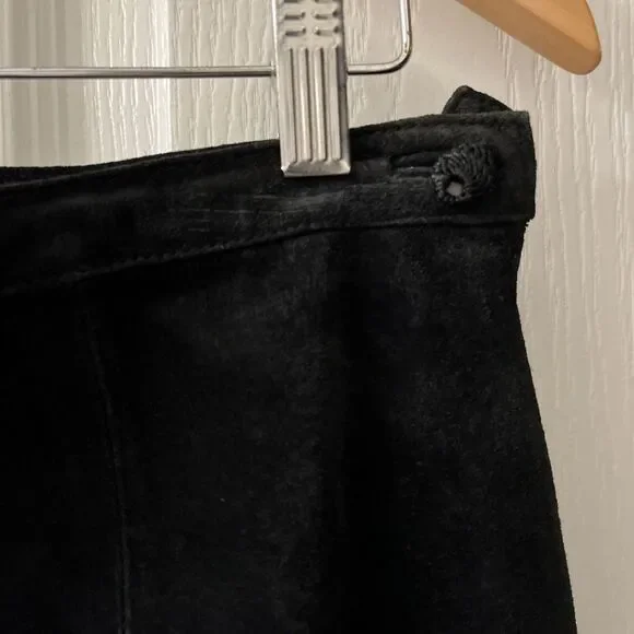 Carole Little Skirt 10 Suede Black Floral Crochet Vintage Spider Web Witchy Goth - Picture 3 of 8